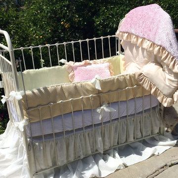 Pink Yellow Ivory Crib Bedding - Cozy Crib for Baby