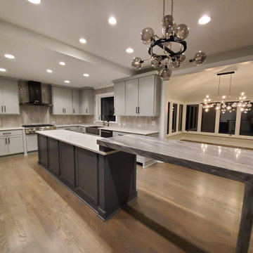 Two-Tone Kitchen Island Painting St. Charles, IL | Kora Pro Painting