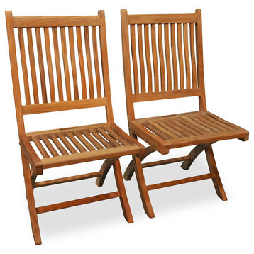 Teak Folding Rockport Chair Without Arms, Set of 2