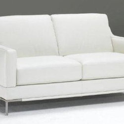Natuzzi Editions Leather Loveseat w/ Metal Feet B754 - Loveseats