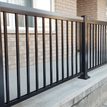 Front Porch Aluminum Columns and Railing - Black