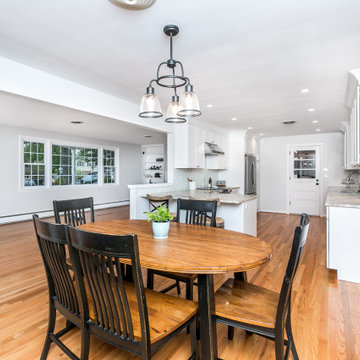Fantasy Brown Marble White Kitchen Remodel