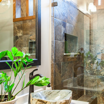 Rustic Geodesic Master Bathroom