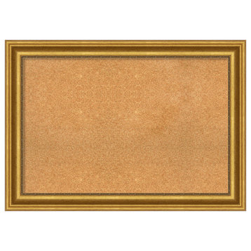 Framed Natural Cork Board, 42x30, Parlor Gold Framed Organization Boards