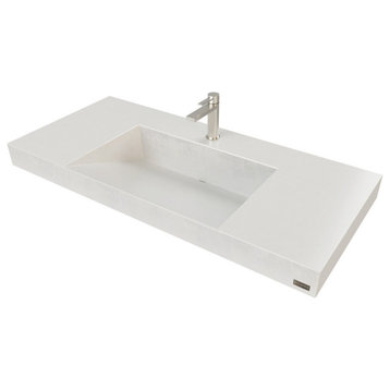 40" Contempo Floating Concrete Ramp Sink, White Linen
