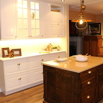 Two tone kitchen with custom island