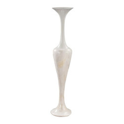 www.essentialsinside.com: mother of pearl shell & glossy cream lacquer wood vase - Vases