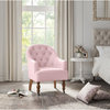 Rustic Manor Yair Accent Chair Upholstered, Linen, Pink