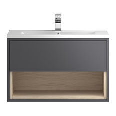50 Most Por Bathroom Vanity Units For 2018 Houzz Uk Hudson Reed Laguna Wall Mounted Vanity Unit And Sink Gloss Grey Driftwood