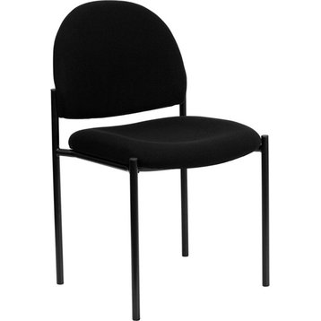 Flash Furniture Black Fabric Comfortable Stackable Steel Side Chair