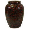 Chinese Handmade Ox Blood Red Marks Ceramic Accent Vase Hws343