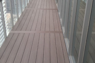 Inspiration for a large contemporary deck remodel in Toronto