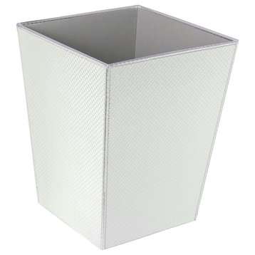 WS Bath Collections Ecopelle 2203 Ecopelle Leather Waste Basket - White