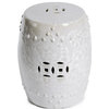 Garden Stool Crystal Shell Vase Backless Antique White Ceramic