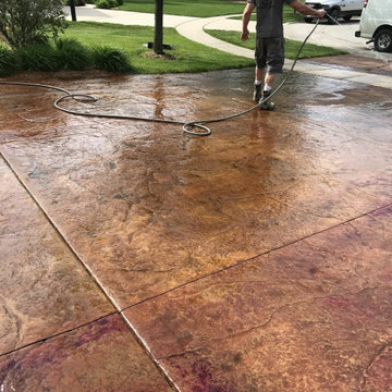 Seemless Slate Stamped Concrete with Acid Stain Jacksonville