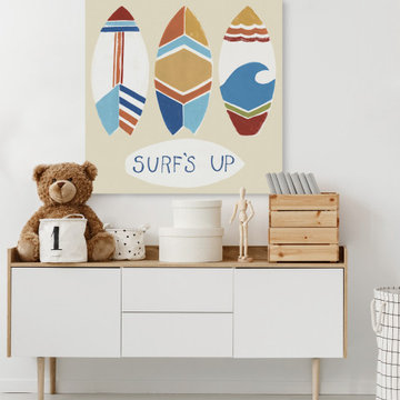 "Surf ’s Up! I" Painting Print on Wrapped Canvas