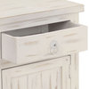 vidaXL Cabinet Bedside End Table with 1 drawer and 1 door White Solid Wood Mango