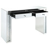 ACME Nysa Vanity Desk, Mirrored and Faux Crystals