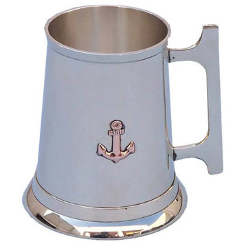 Nautical Brass Anchor Mug With Cleat Handle 5'', Nautical Barware
