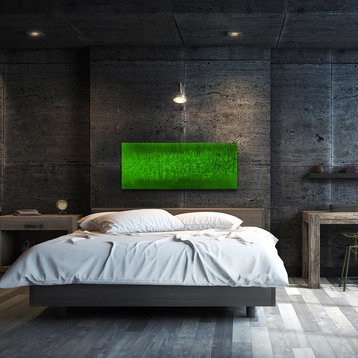 Original Abstract Art 'Static Green 48", Contemporary Wall Decor