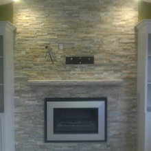stone fireplace