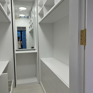 Compact Luxury: Creating Small White Custom Walk-In Closets
