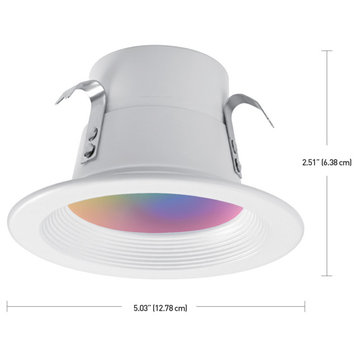 Wi-Fi Smart 4" LED Multicolor Changing RGB Tunable Retrofit Recessed Light GU10