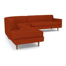 Monroe 3-Piece Sectional Sofa, Pumpkin, Chaise on Left