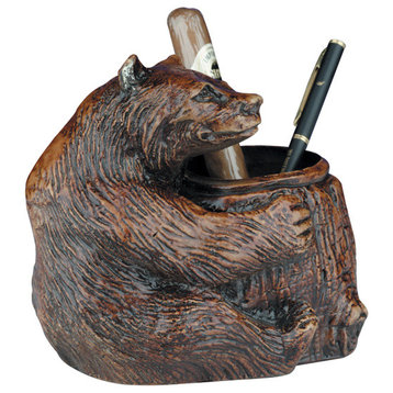 Bear Pen and Pencil Holder, Honey Maple