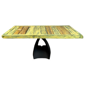 Eco-friendly art pieces Rustic Hand-Painted Coffee Table (#085)