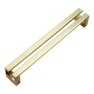 Discount Home Furnishings, Inc.  Cosmas 305-030BB Brushed Brass Cabinet  Hardware Euro Style Bar Pull