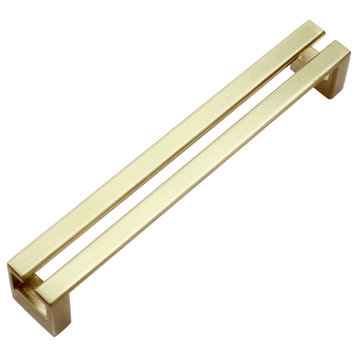 Dowell Series 3137 Handles, 160mm/6.3" CTC, 10-Pack, Brushed Brass