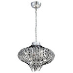 Eurofase - Eurofase 26330-013 Monica - Six Light Chandelier - The Monica small chandelier has polished laser cut chrome with inset crystal beading with halogen lighting.  Canopy Included: TRUE  Canopy Diameter: 6 x 3