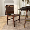 Contemporary Brown Leather Dining Chair Set 64777