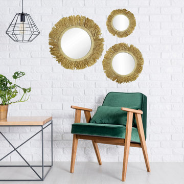 Handmade Moroccan Raffia Mirrors