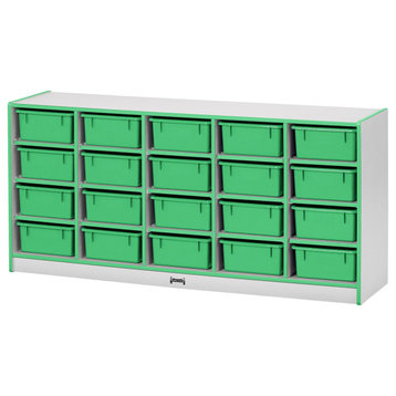 Rainbow Accents 20 Tub Mobile Storage - without Tubs - Green