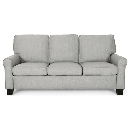 GDF Studio Bridget Traditional 3-Seater Sofa, Gray/Dark Brown