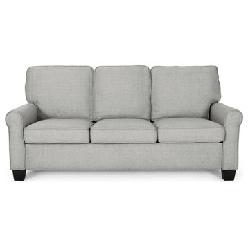 GDF Studio Bridget Traditional 3-Seater Sofa, Gray/Dark Brown