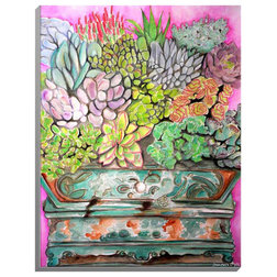 Contemporary Prints And Posters Succulents Illuminated Wall Art