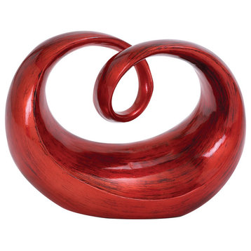 Contemporary Red Polystone Sculpture 50106