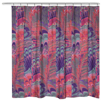 Pink and Purple Marble Shower Curtain