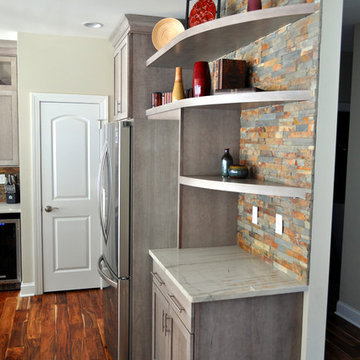 2-tone wood and stone