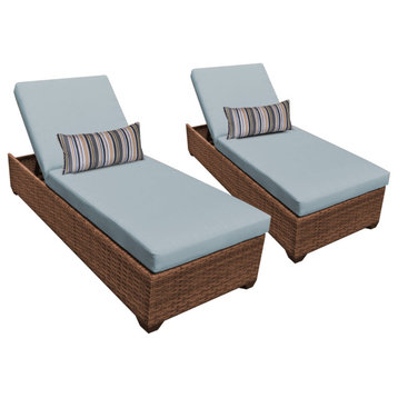Laguna Chaise Set of 2 Outdoor Wicker Patio Furniture Spa