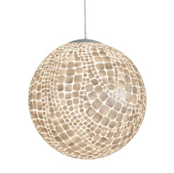 Worlds Away Capiz Ball Pendant, Croc - Decorative Objects And Figurines