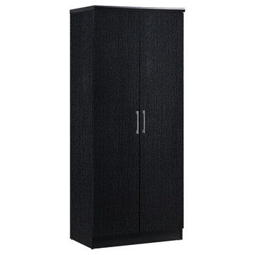 2-Door Wardrobe, Black