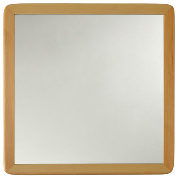 Chloe's Reflection Maple Finish Square Framed Wall Mirror