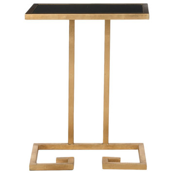 William Gold Leaf Accent Table Gold/Black