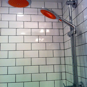 Black and White Subway Tile Bathroom