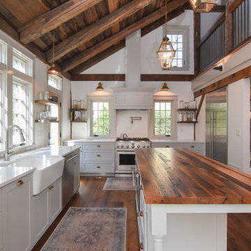 Transitional with Rustic Kitchen