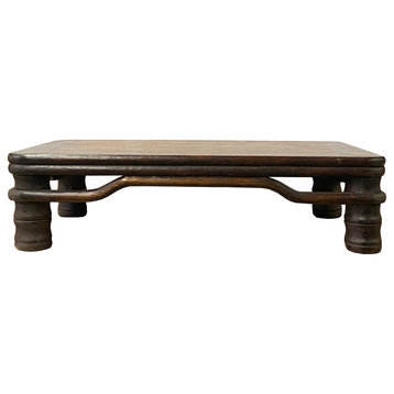 Simple Oriental Carved Legs Rectangular Display Table Stand Hws1398